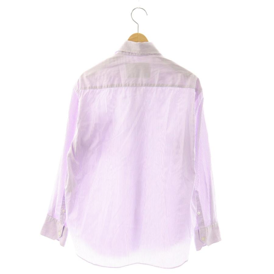 オムガールズ 70s POCKET ストライプ シャツ S パープル オムガールズ Homme Girls 70s POCKET SHIRT ストライプ シャツ S