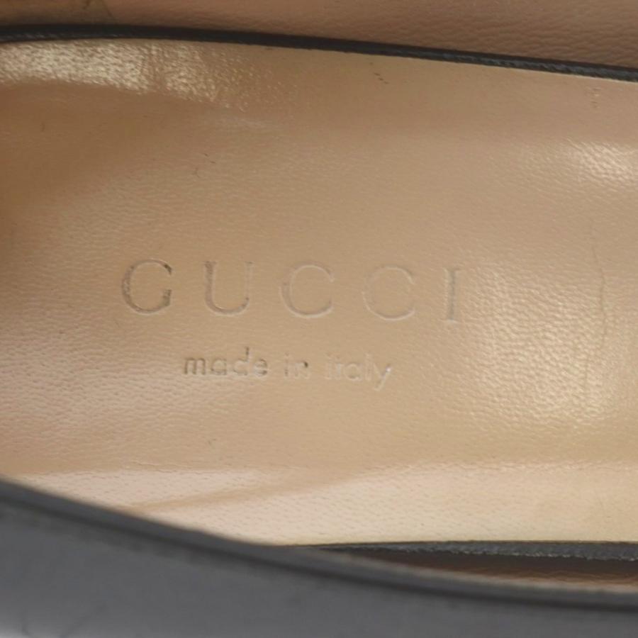 GUCCI（グッチ） ビジュー装飾スクエアトゥパンプス クリスタル Gロゴ