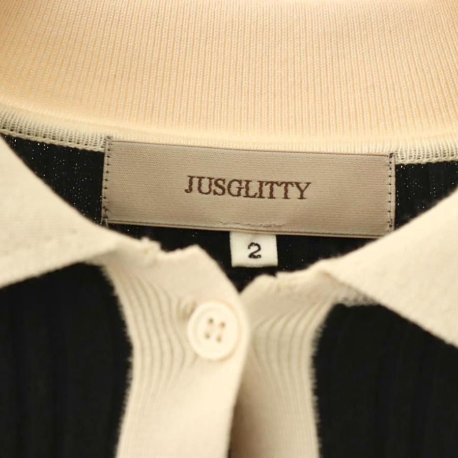 ジャスグリッティー JUSGLITTY 25SS 衿ニットドッキングワンピース