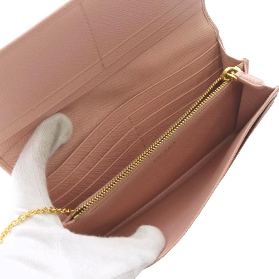 プラダ サフィアーノ パスケース付き 長財布 レザー ロゴ ピンク 1MH132 PRADA（プラダ） サフィアーノ パスケース付き 長財布 レザー ロゴ