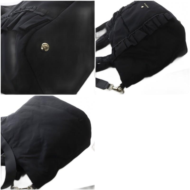 トッカ TOCCA FRILL A4 NYLONTOTE バッグ トートバッグ ショルダーバッグ 2way フリル ナイロン ブラック /YO11 レディースの画像