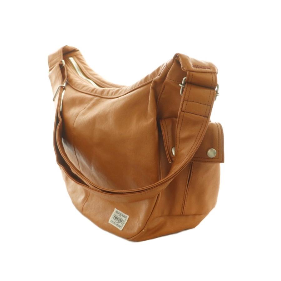 【美品】ポーター フリースタイル ショルダーバッグハーフムーン キャメル Ｌ PORTER ポーター 吉田カバン フリースタイル ハーフムーン ショルダー