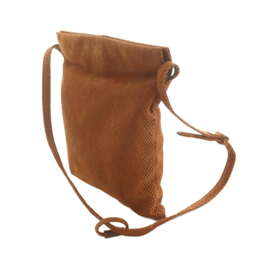 ロエベ vintage ショルダーバッグ レザー リザード型押し 茶 ■OH LOEWE（ロエベ） LOEWE vintage ショルダーバッグ レザー リザード型