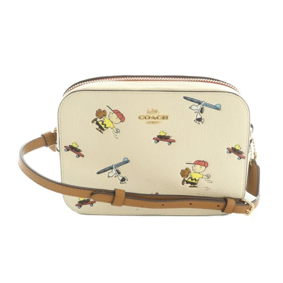 COACH（コーチ） × PEANUTS ショルダーバッグ スクエア型 ペブルレザー 