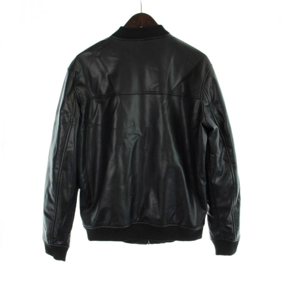ZARA（ザラ） フェイクレザーボンバージャケット 上着 S 黒 ブラック