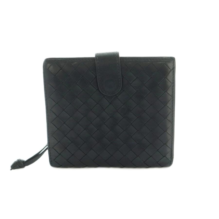 BOTTEGA VENETA ブラック 二つ折り 財布 イントレチャート BOTTEGA VENETA（ボッテガ・ヴェネタ） イントレチャート 財布 二