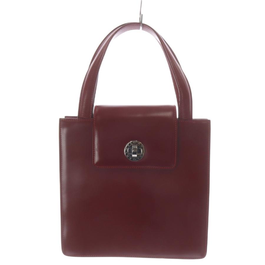 BVLGARI（ブルガリ） ハンドバッグ スクエア ロゴターンロック式 