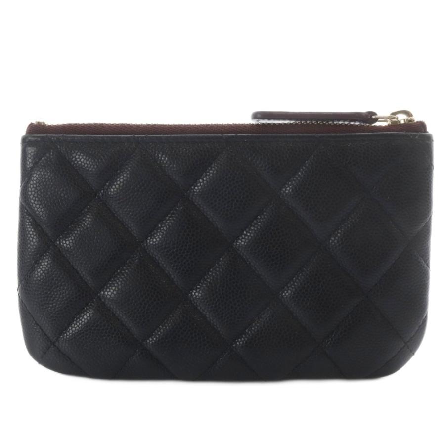 シャネル CHANEL マトラッセ キャビアスキン クラシックスモールジップポーチ ココマーク ブラック AP4020 31番台_1