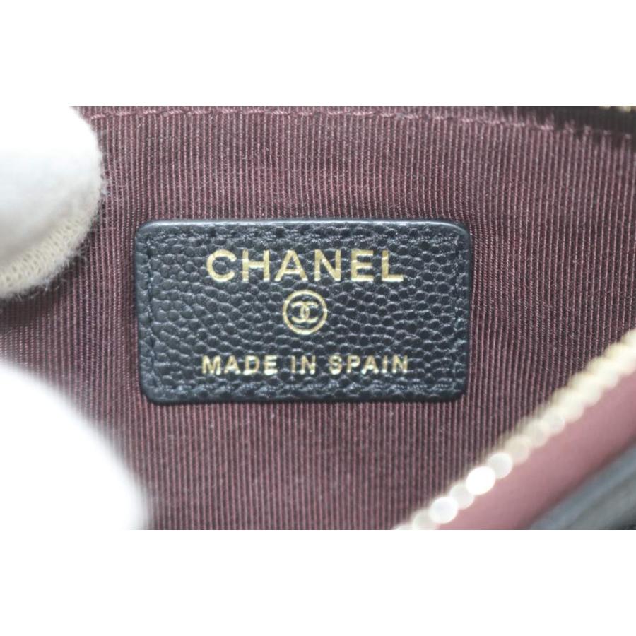 シャネル CHANEL マトラッセ キャビアスキン クラシックスモールジップポーチ ココマーク ブラック AP4020 31番台_2
