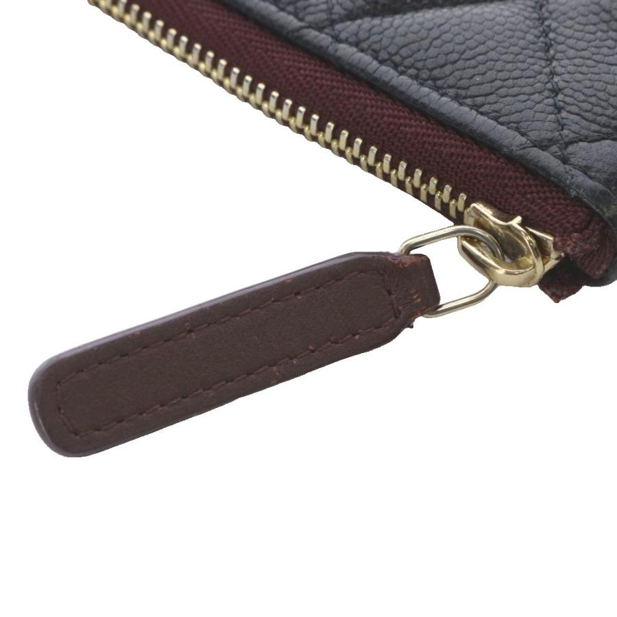 シャネル CHANEL マトラッセ キャビアスキン クラシックスモールジップポーチ ココマーク ブラック AP4020 31番台_5
