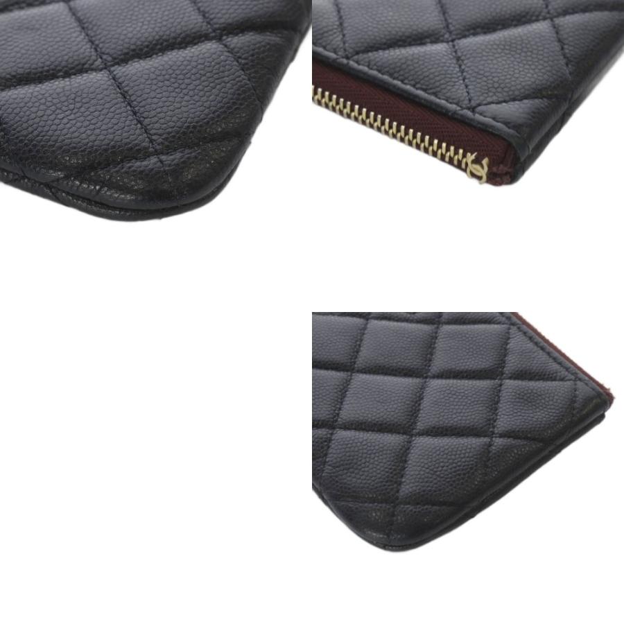 シャネル CHANEL マトラッセ キャビアスキン クラシックスモールジップポーチ ココマーク ブラック AP4020 31番台_7