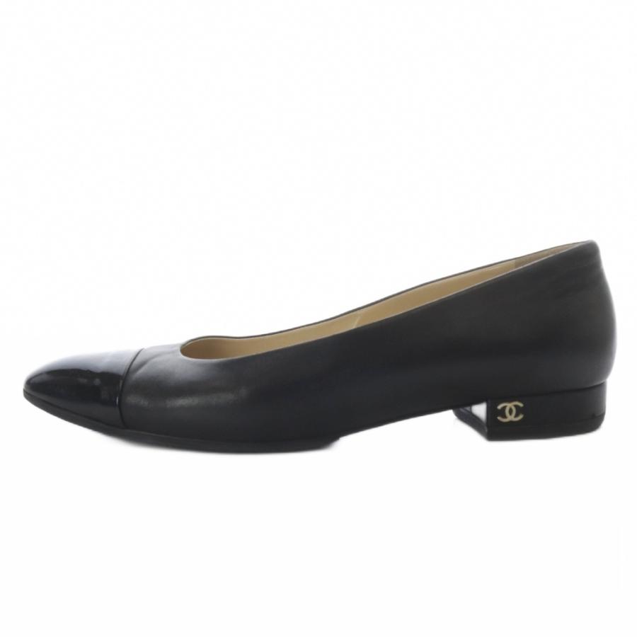 CHANEL（シャネル） パンプス ローヒール ココマーク レザー 37.5C 