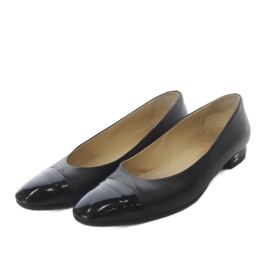 CHANEL（シャネル） パンプス ローヒール ココマーク レザー 37.5C 