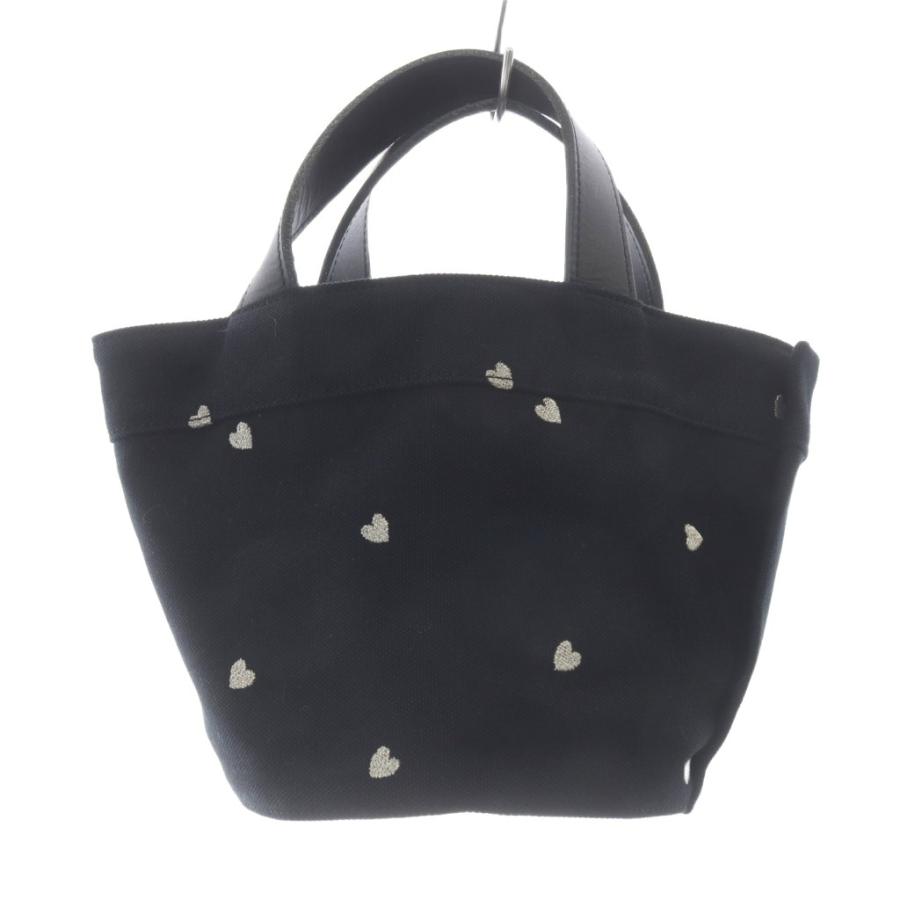 ラドロー LUDLOW ハート キャンバス トートバッグ XS ハンドバッグ 黒 