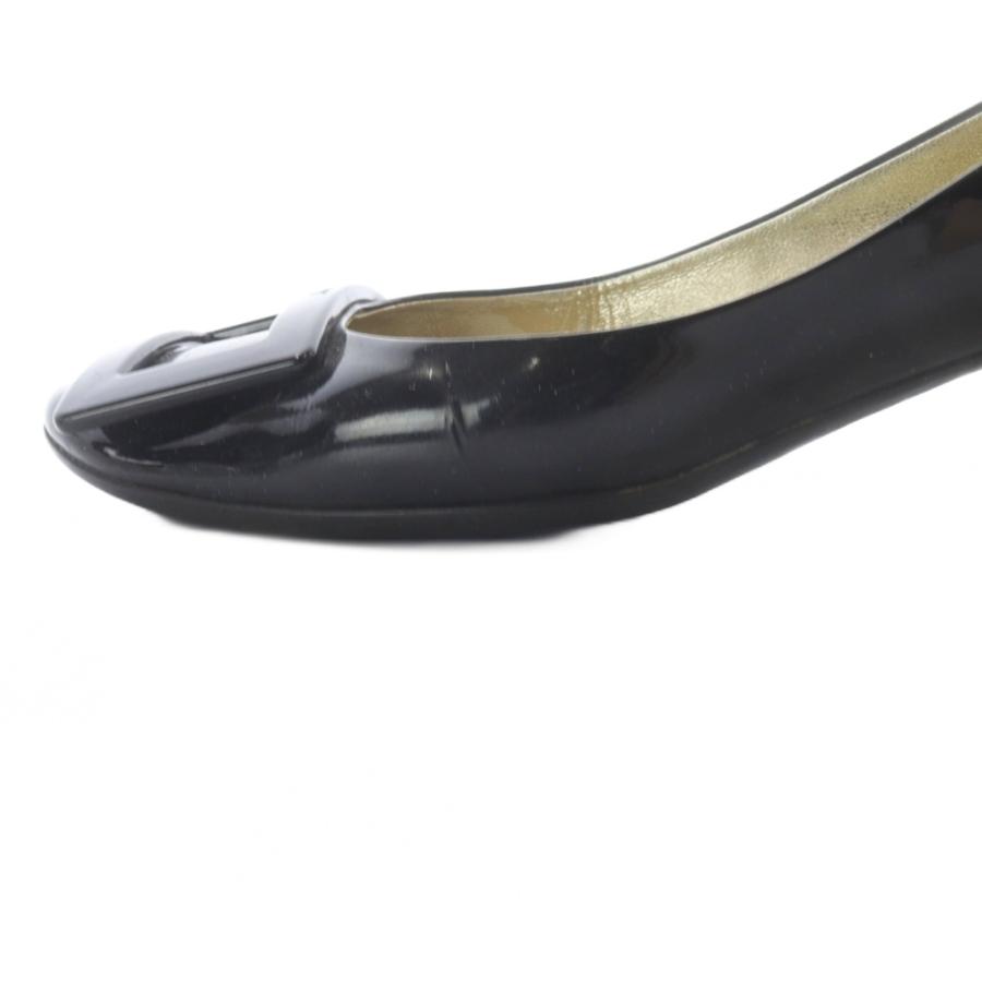 ロジェヴィヴィエ　エナメルパンプス　ブラック　黒　36 1/2 ロジェヴィヴィエ ROGER VIVIER バックルエナメルパンプス 36 黒