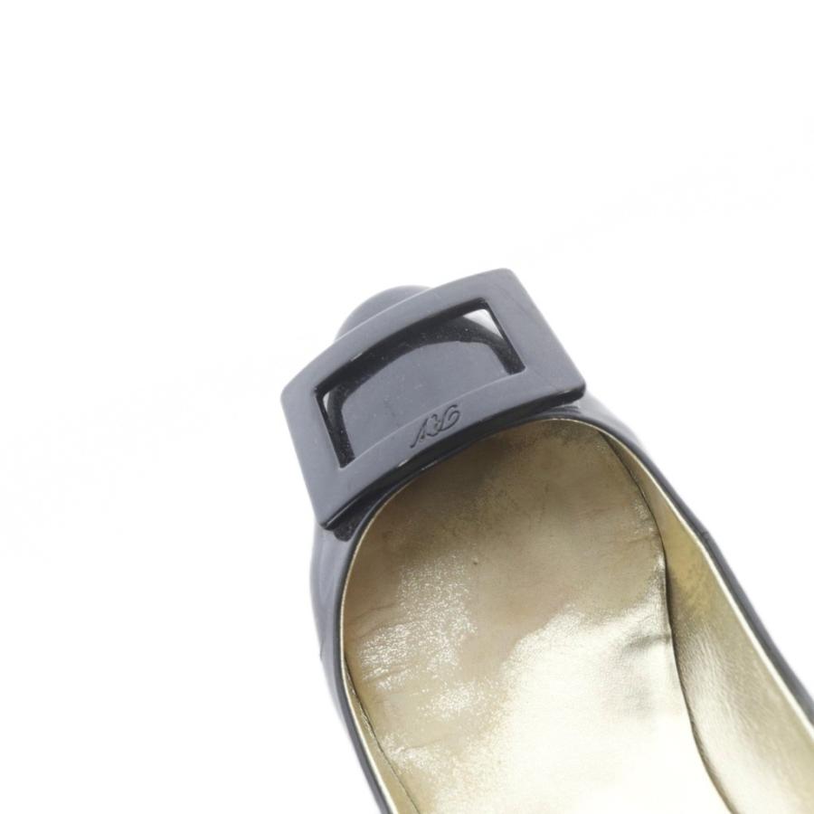 ロジェヴィヴィエ ROGER VIVIER バックルエナメルパンプス 36 黒