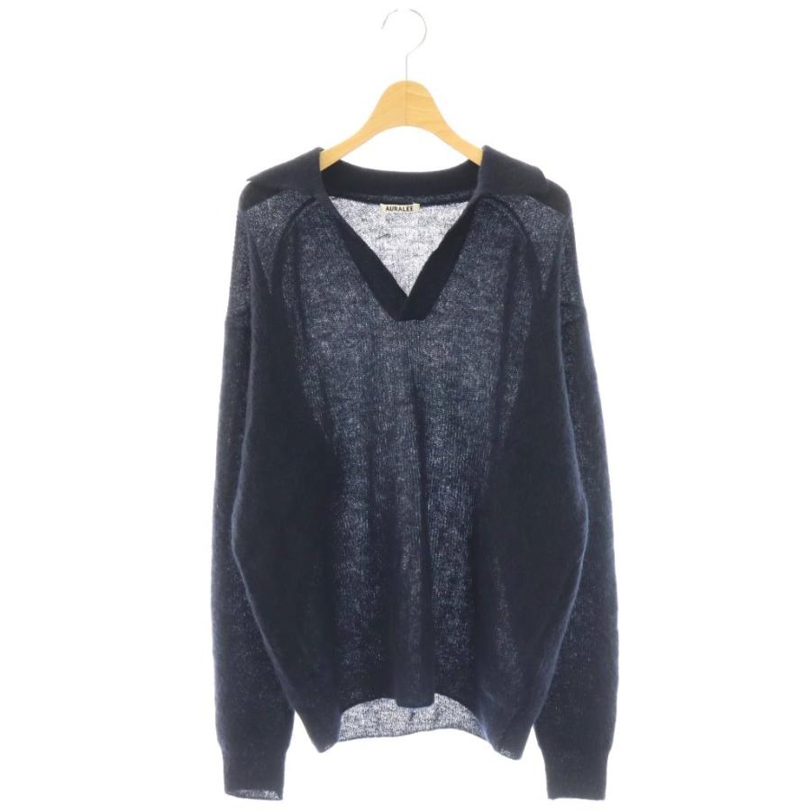 オーラリー AURALEE 25AW BABY SURI ALPACA SHEER KNIT SKIPPER POLO 