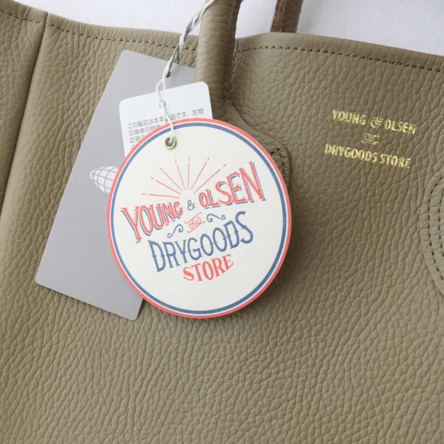 未使用品 ヤングアンドオルセン YOUNG & OLSEN エンボスレザー トートバッグ EMBOSSED LEATHER TOTE M カーフレザー ベージュ_3