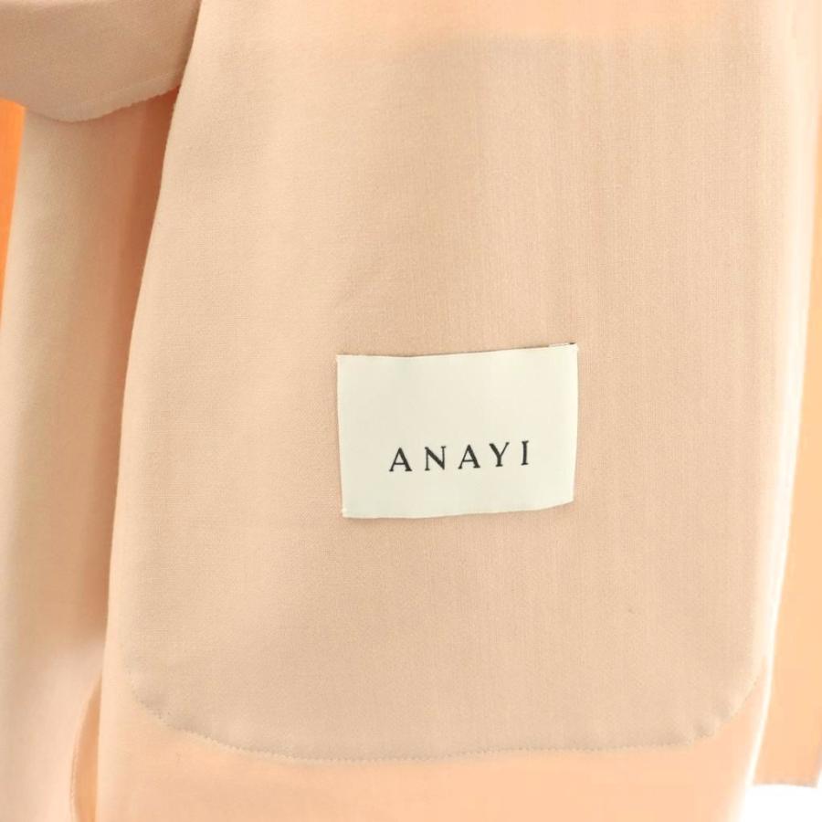 専用【美品】アナイ 2021年モデル カラーリバーノーカラーコート S ピンク アナイ ANAYI カラーリバーケープコート ノーカラーコート ハーフ