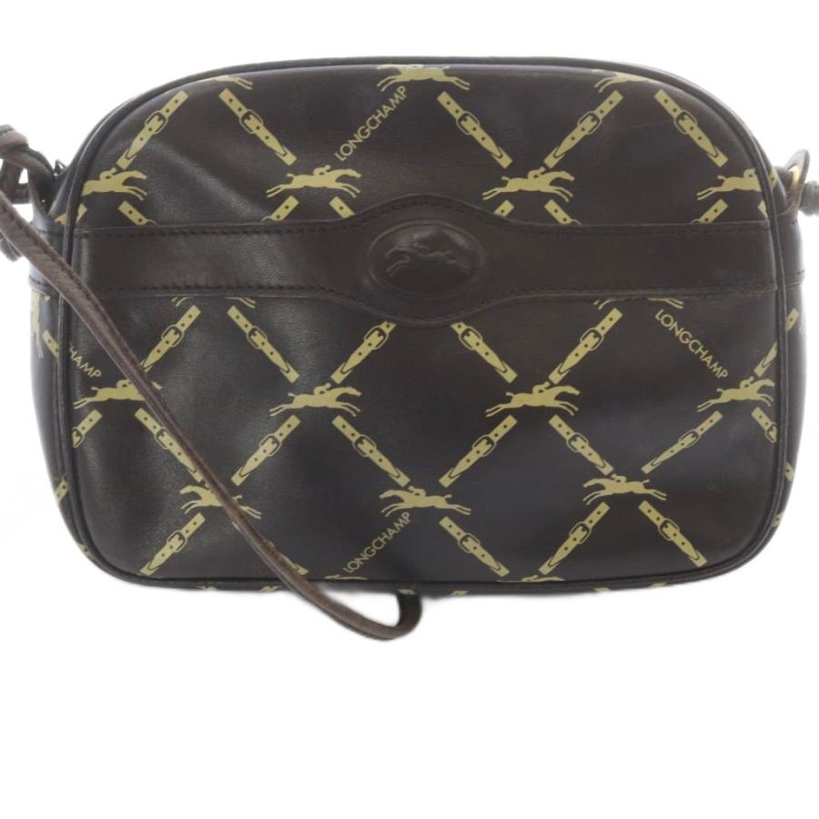 ミキ　LONGCHAMP ショルダーバッグ ロゴ総柄 LONGCHAMP（ロンシャン） 馬柄 ショルダーバッグ ロゴ 茶色 ブラウン