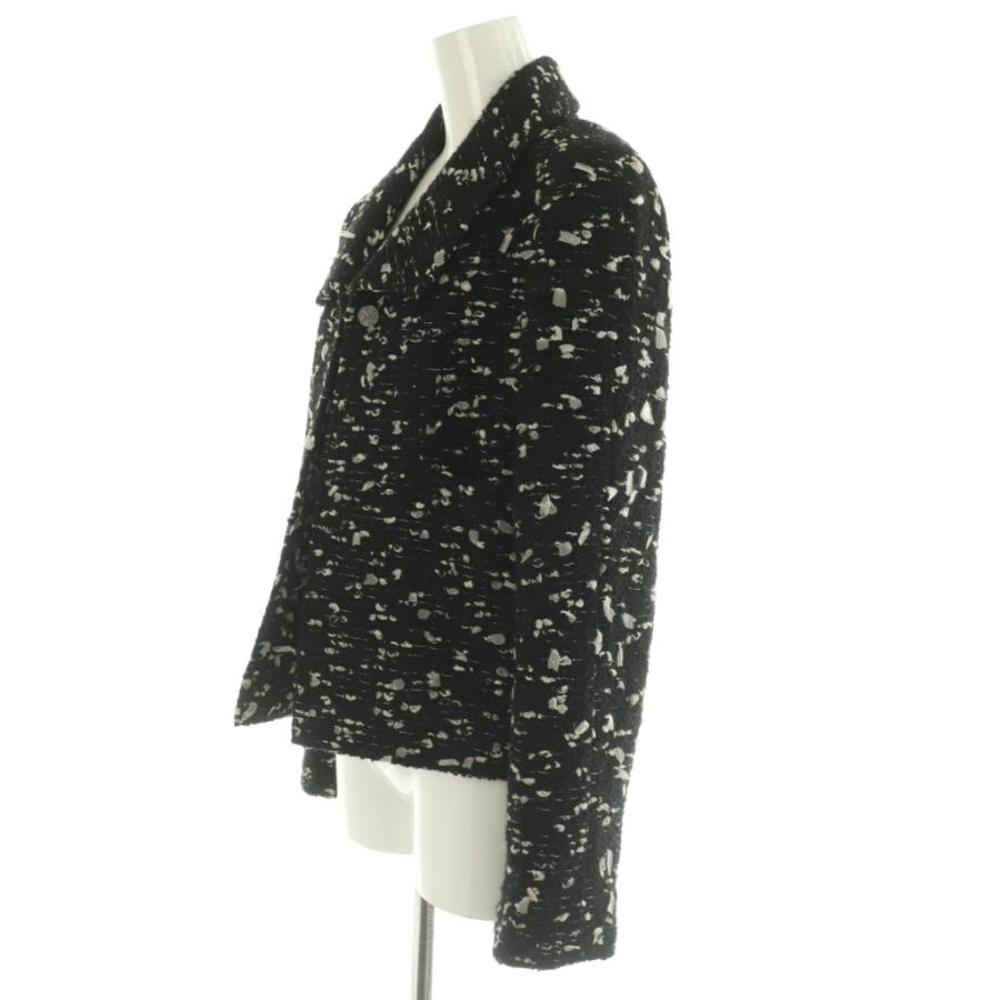 シャネル CHANEL 02A ツイードジャケット アウター ウール 40 黒 ブラック /NR ■OS レディースの画像