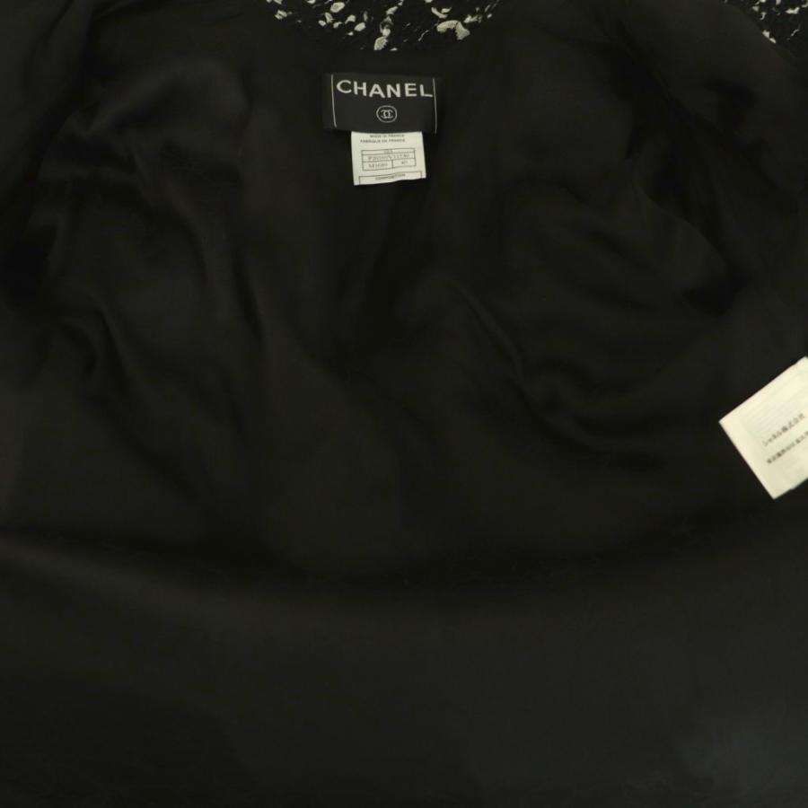シャネル CHANEL 02A ツイードジャケット アウター ウール 40 黒 ブラック /NR ■OS レディースの画像
