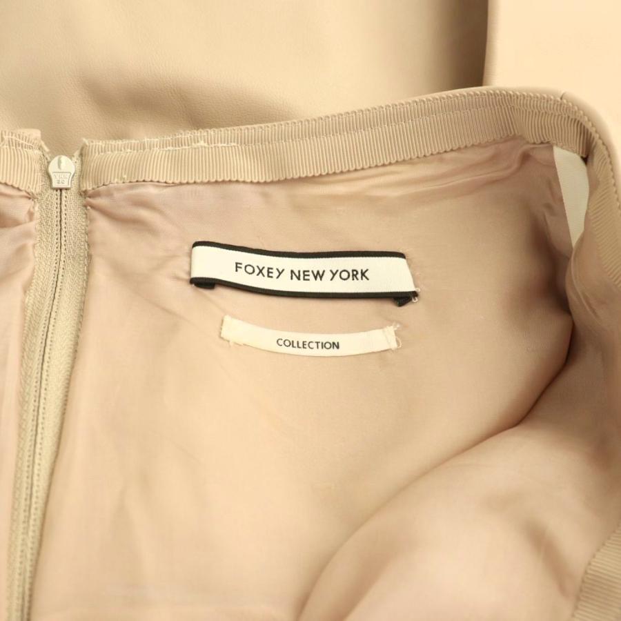 フォクシーニューヨーク FOXEY NEW YORK フェイクレザー ミニプリーツスカート 38 ピンクベージュ /DF ■OS レディース |  | 04