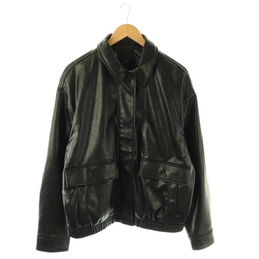 ZARA（ザラ） フェイクレザー ジャケット オーバーサイズ M ブラック 