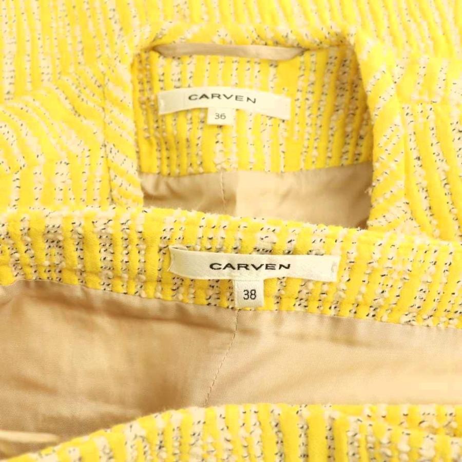 カルヴェン CARVEN ツイード ジャケット スカート セットアップ スーツ 