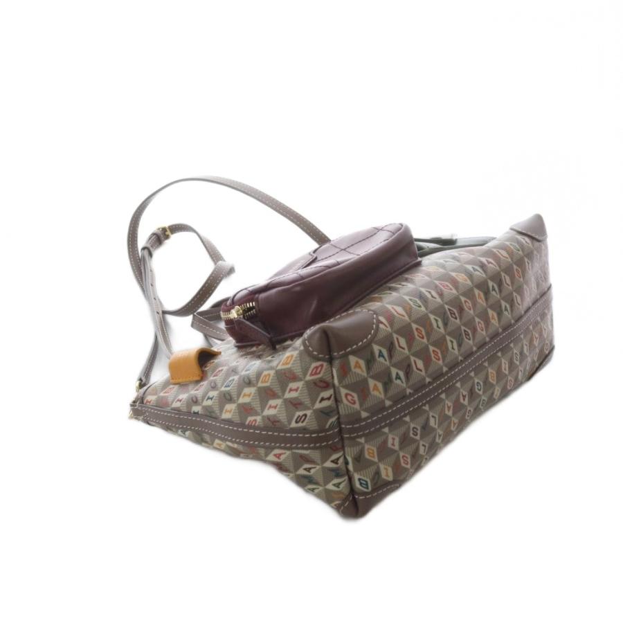 アニヤハインドマーチ ANYA HINDMARCH I AM A PLASTIC Bag マルチポケット トートバッグ ショルダーバッグ 2way ブラウン /YO25 レディースの画像