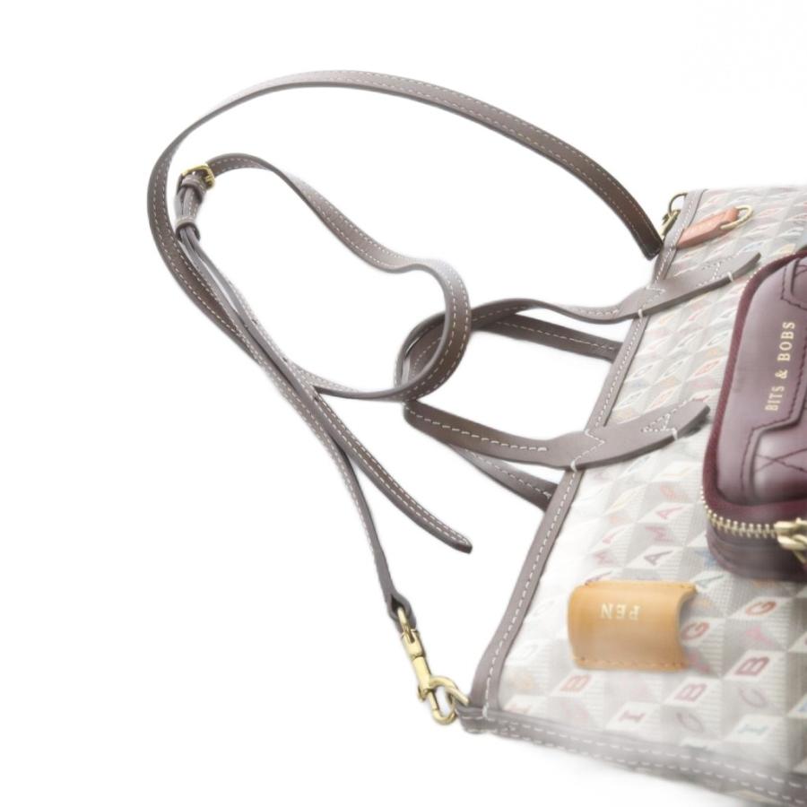 アニヤハインドマーチ ANYA HINDMARCH I AM A PLASTIC Bag マルチポケット トートバッグ ショルダーバッグ 2way ブラウン /YO25 レディースの画像