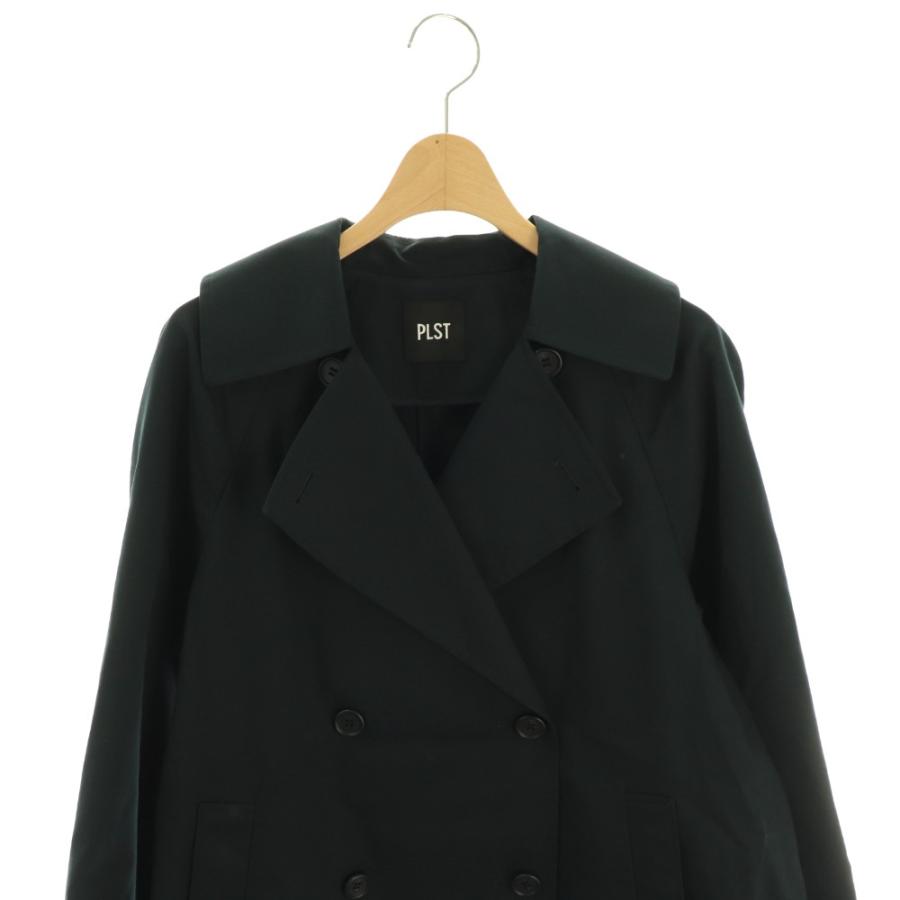 プラステ PLST 24SS ショートトレンチコート M ネイビー ダブル