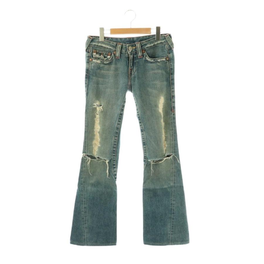 True Religion ダメージ加工 フレアデニム トゥルーレリジョン TRUE RELIGION JOEY ダメージ加工 ローライズ