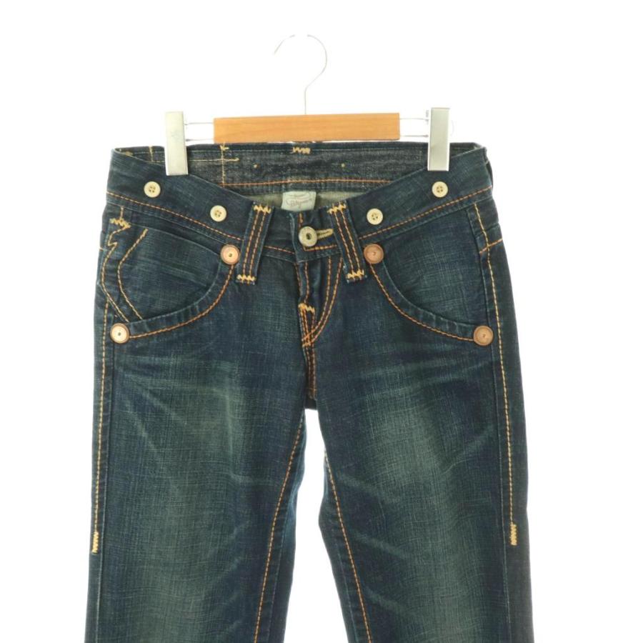 TRUE RELIGION デニム 24インチ スタッズ付き トゥルーレリジョン TRUE RELIGION ステッチデザイン ボタンフライ