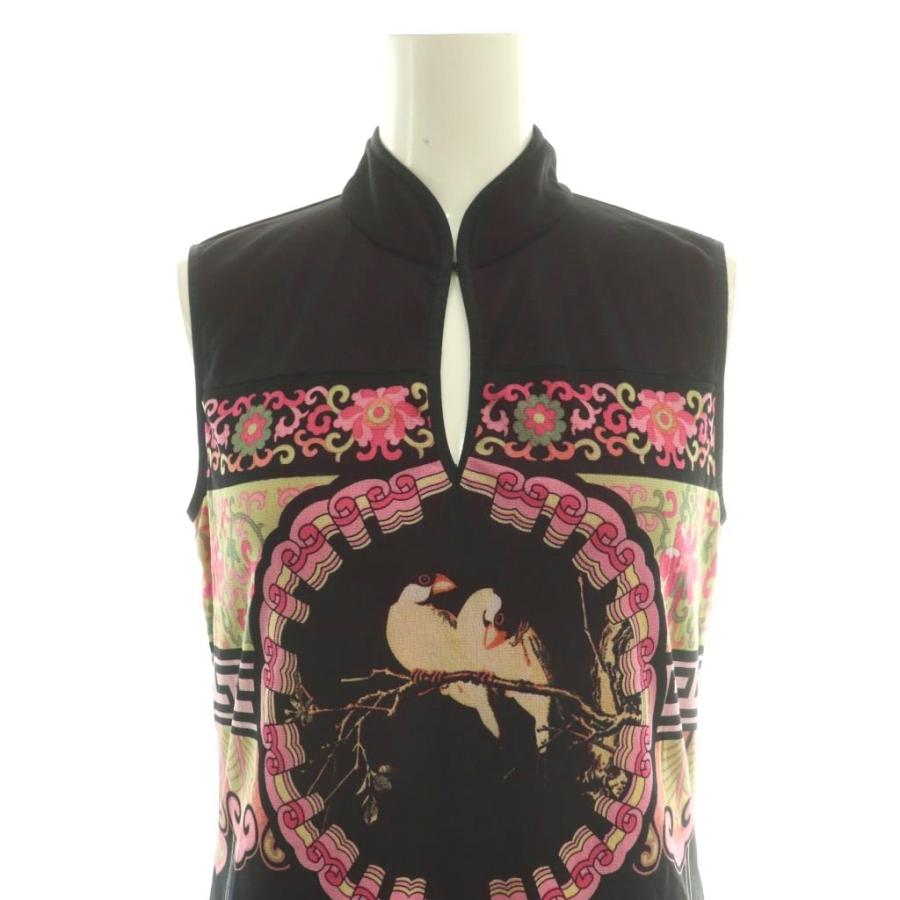 【美品】VIVIENNE TAM パワーネット花刺繍 変形ノースリーブワンピース ヴィヴィアンタム VIVIENNE TAM 鳥花柄 パワーネット ワンピース