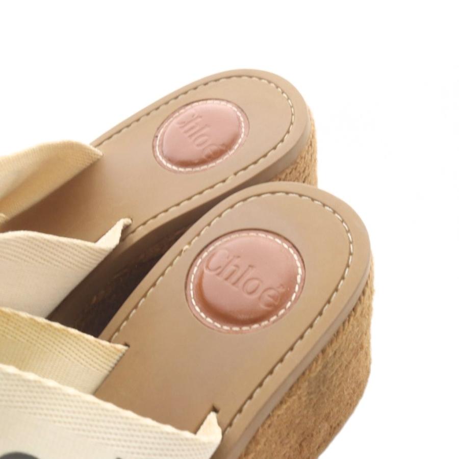 Chloé ストラップサンダル WOODY ウェッジエスパドリーユ ベージュ Chloe（クロエ） CHLOE Woody ウェッジエスパドリーユ サンダル 36