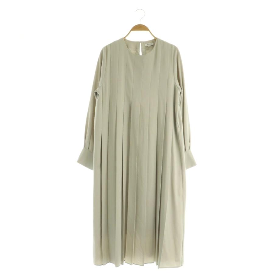 PLST プラステ ジョーゼットボックスプリーツワンピース プラステ PLST ジョーゼットボックスプリーツワンピース ロング 長袖 M