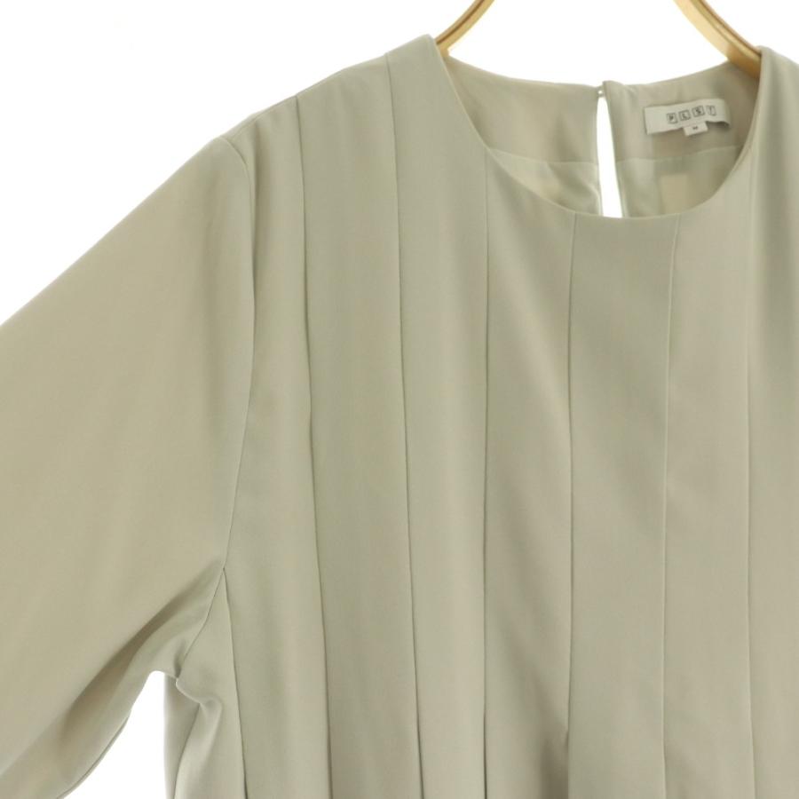 プラステ PLST ジョーゼットボックスプリーツワンピース ロング 長袖 M