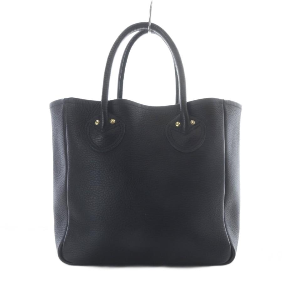 【美品】YOUNG & OLSEN レザートートバッグ ブラック ヤングアンドオルセン YOUNG & OLSEN エンボスレザー トートバッグ S