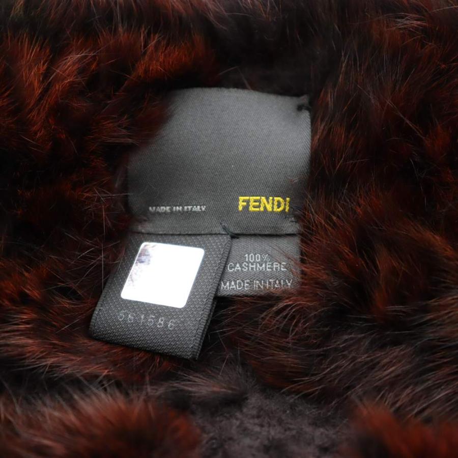 レディース FENDI ミンクファー付きカシミヤショール マフラー