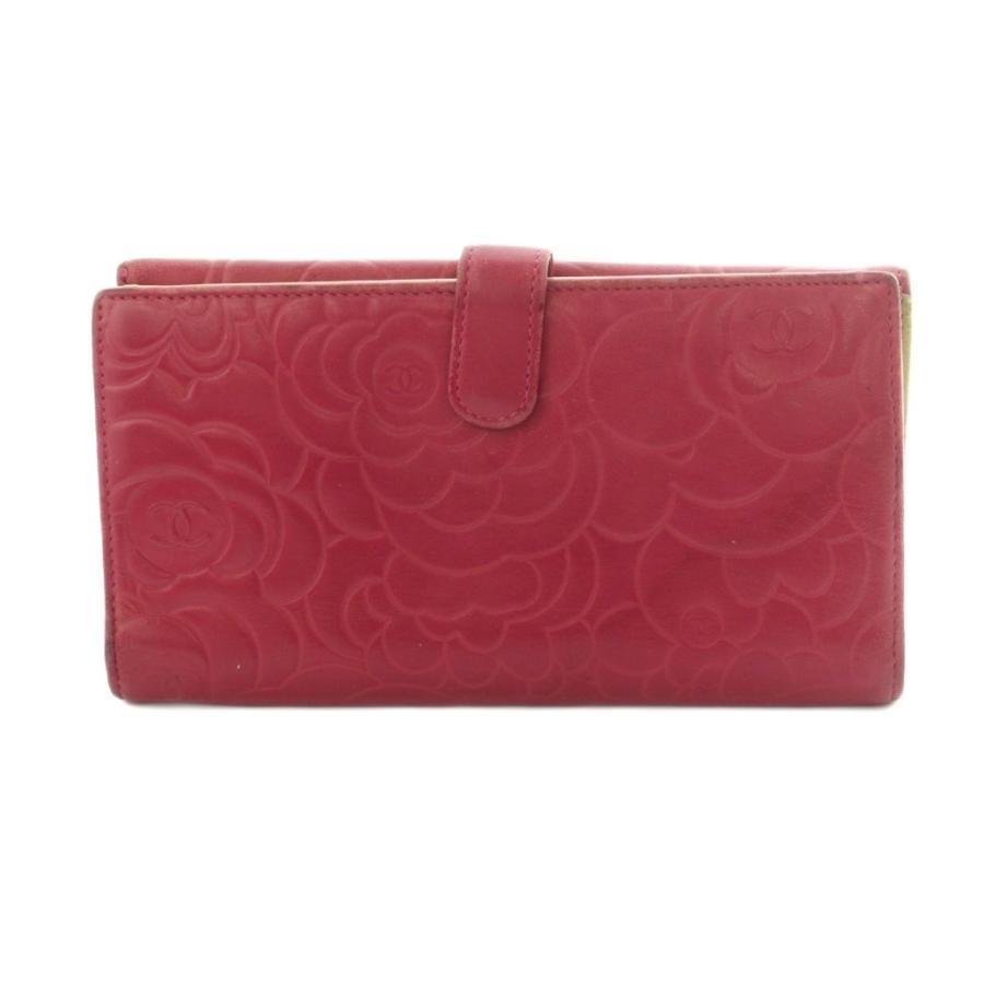 CHANEL（シャネル） カメリア Wホック 長財布 二つ折り ラムレザー 