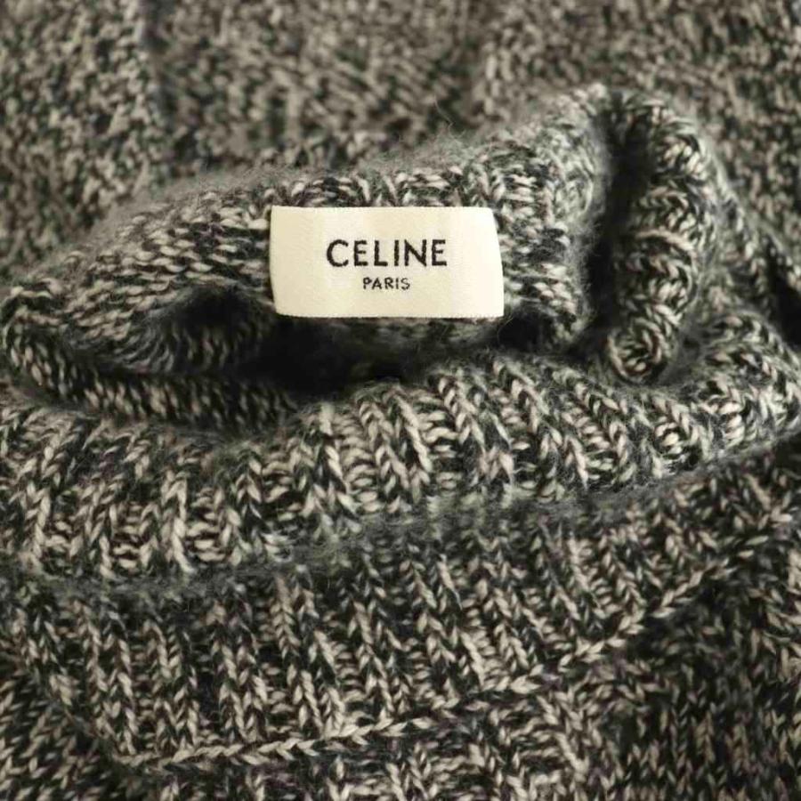 セリーヌ CELINE 2A604384D カシミヤ100 タートルネックニット セーター S ブラック ホワイト /ES ■OS レディースの画像