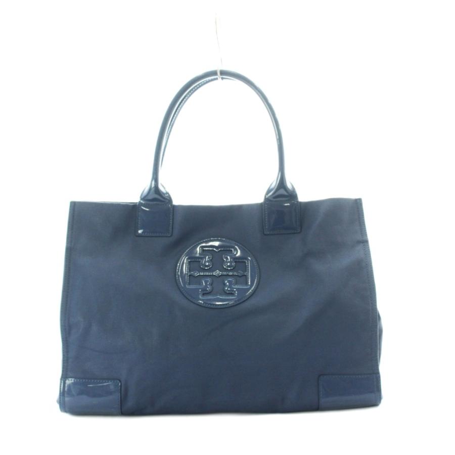 Tory Burch トリーバーチ トートバッグ 総柄 PVC ブルー 大容量 TORY BURCH（トリーバーチ） トートバッグ 青 ブルー ロゴ 光沢素材