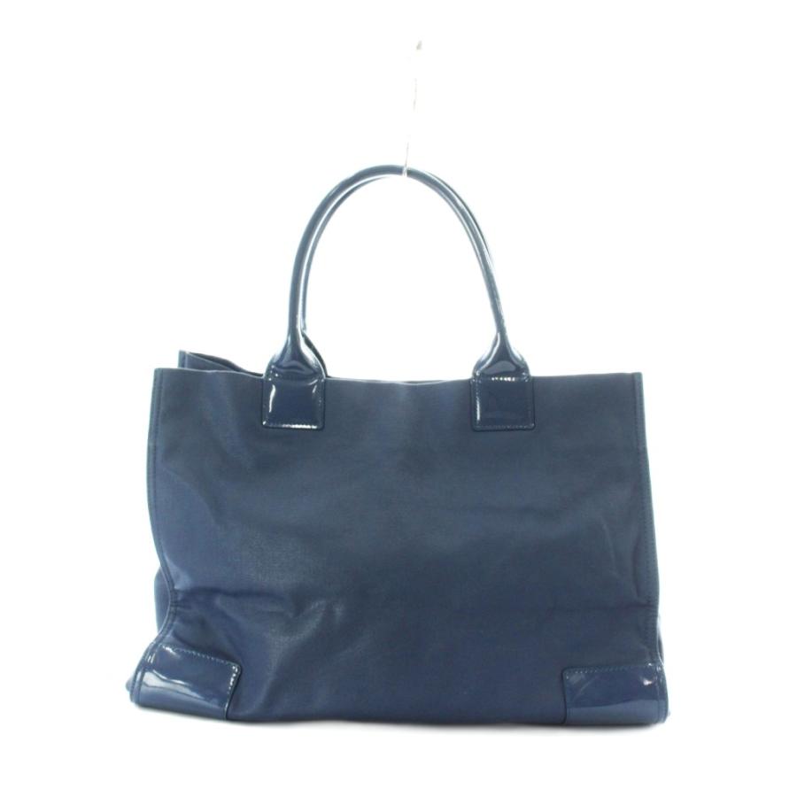 TORY BURCH（トリーバーチ） トートバッグ 青 ブルー ロゴ 光沢素材