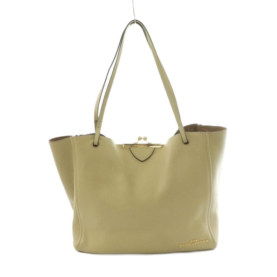 マークジェイコブス MARC JACOBS トートバッグ レザー がま口 ベージュ 