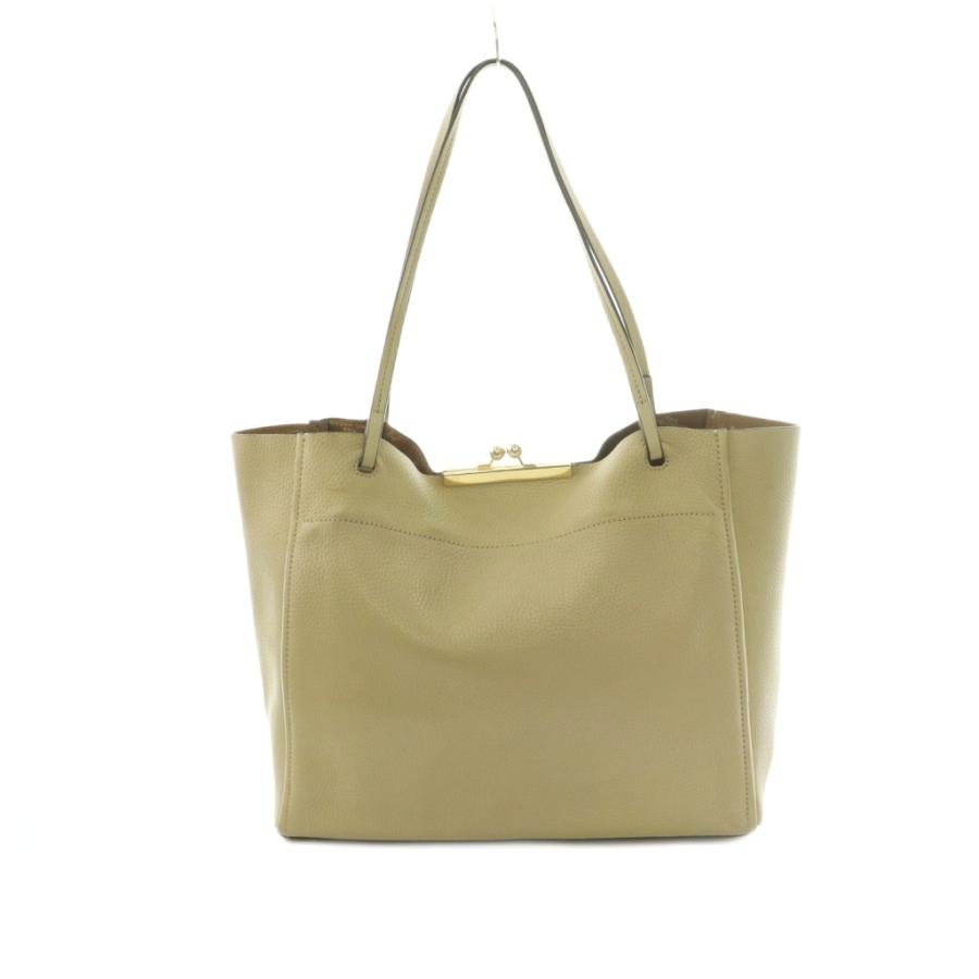マークジェイコブス MARC JACOBS トートバッグ レザー がま口 ベージュ 
