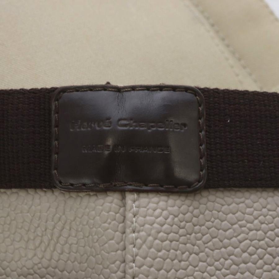 エルベシャプリエ Herve Chapelier 705GP コーテッドキャンバススクエアトートA4サイズ L グレー ブラウン /YO26 レディースの画像