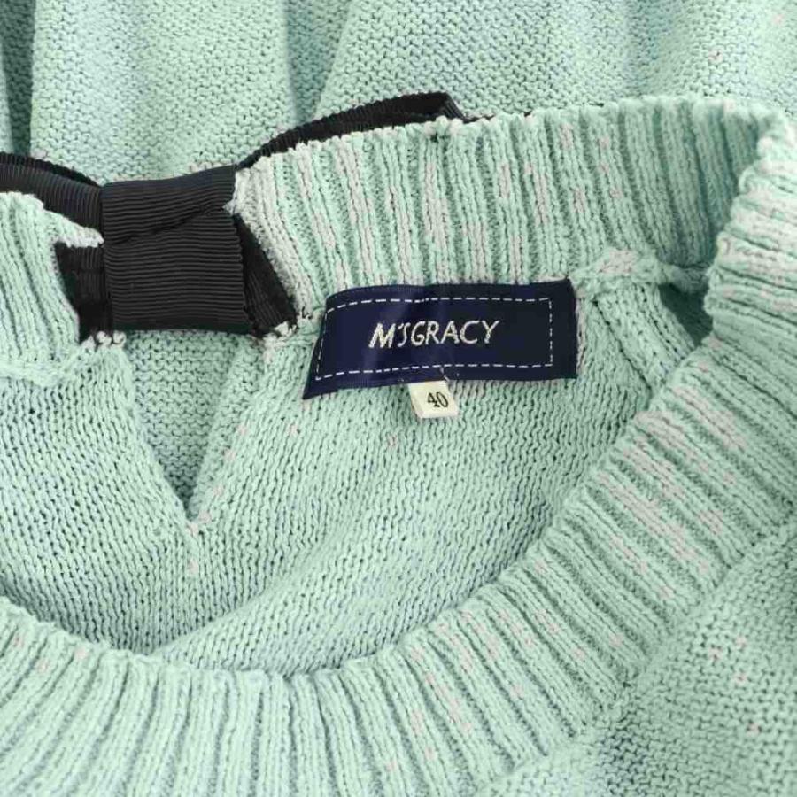 エムズグレイシー M'S GRACY サマーニット バックリボン 半袖 40
