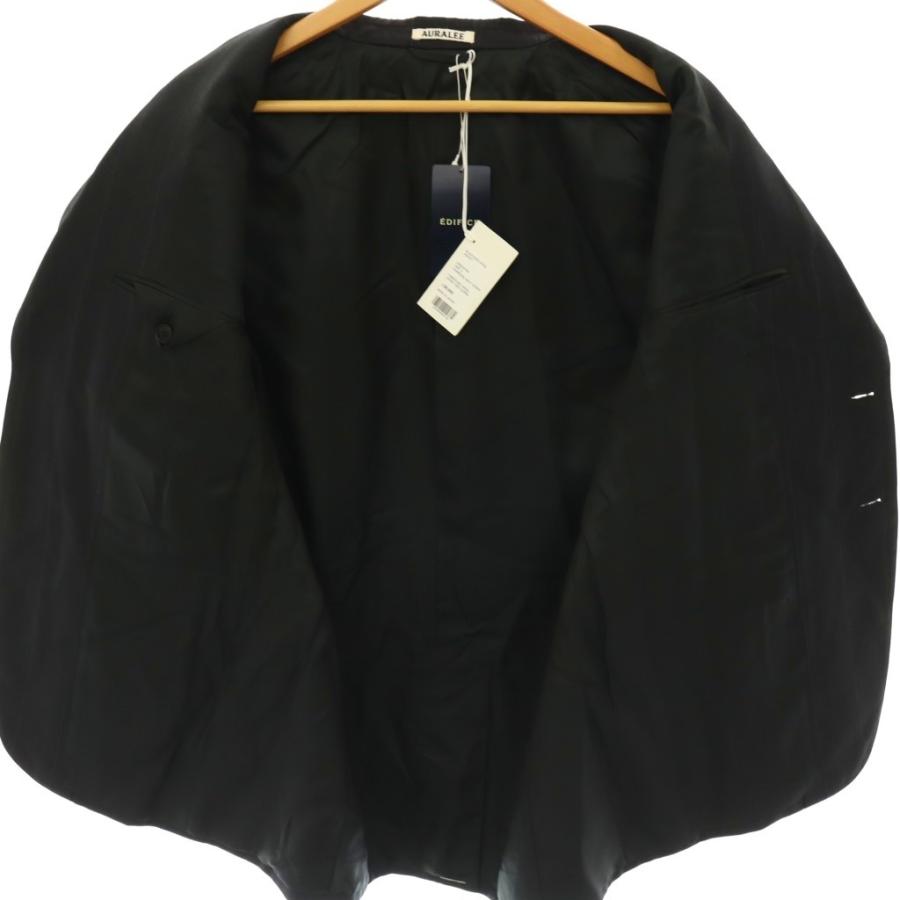 未使用品 オーラリー BLUEFACED WOOL JACKET ジャケット テーラード 総裏地 4 チャコールブラック オフホワイト A26SJ01BA /DO ■OSの画像