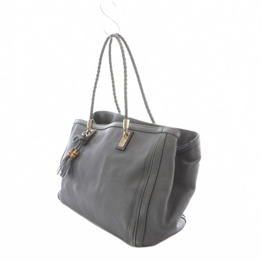 GUCCI ハンドバッグ レザー タッセル付き グレー GUCCI ハンドバッグ レザー タッセル付き グレー